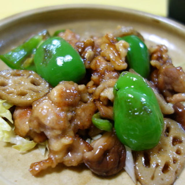 鶏と野菜の甘酢炒め／小正月で小豆粥