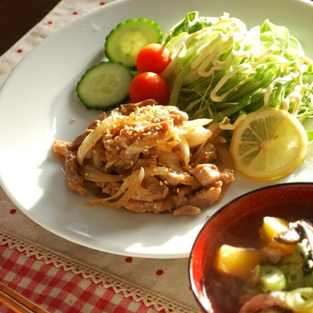 細切り肉で！豚のしょうが焼き☆