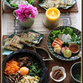 韓国風ピリ辛タレ！で、刺身を食す♪＆石焼ビビンパ