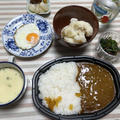 ファミマこだわりカレー・目玉焼カリフラワー蔓紫辣韮福神漬アチャールグリーンカレースープ