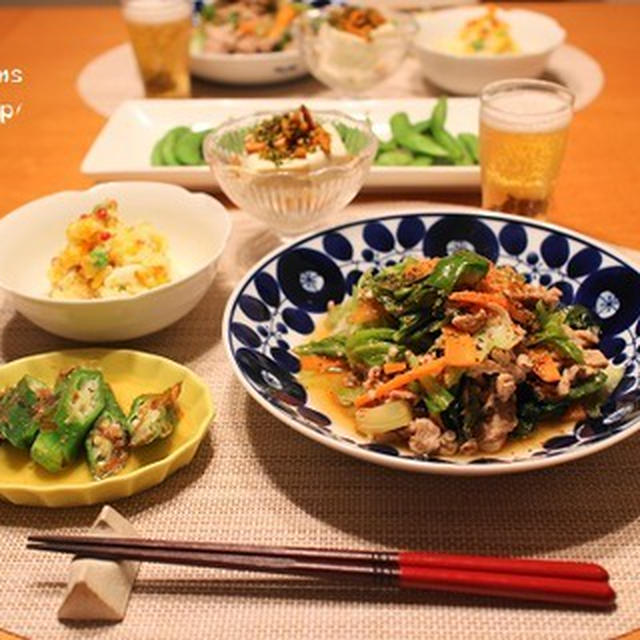ストウブで『回鍋肉』の献立。