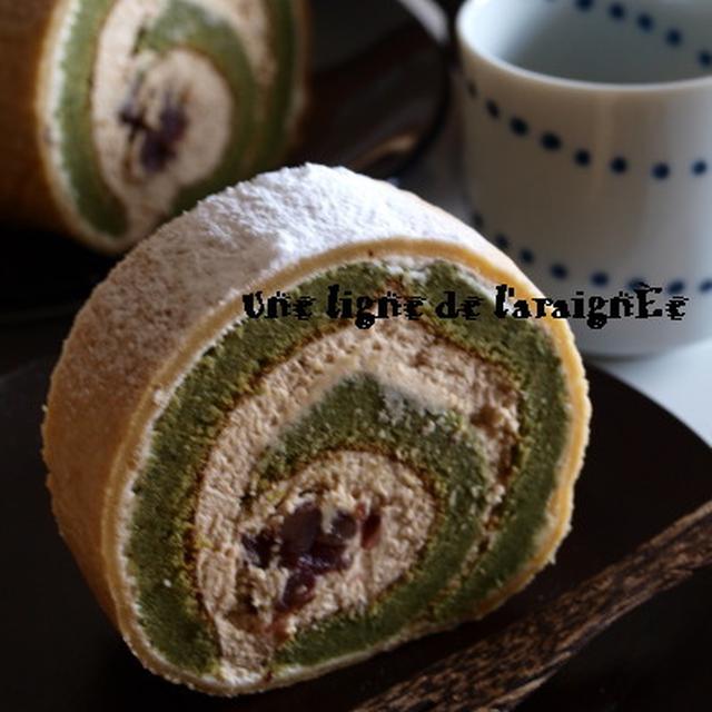 ほぼ和菓子、抹茶ろーる*きなこくりーむ。