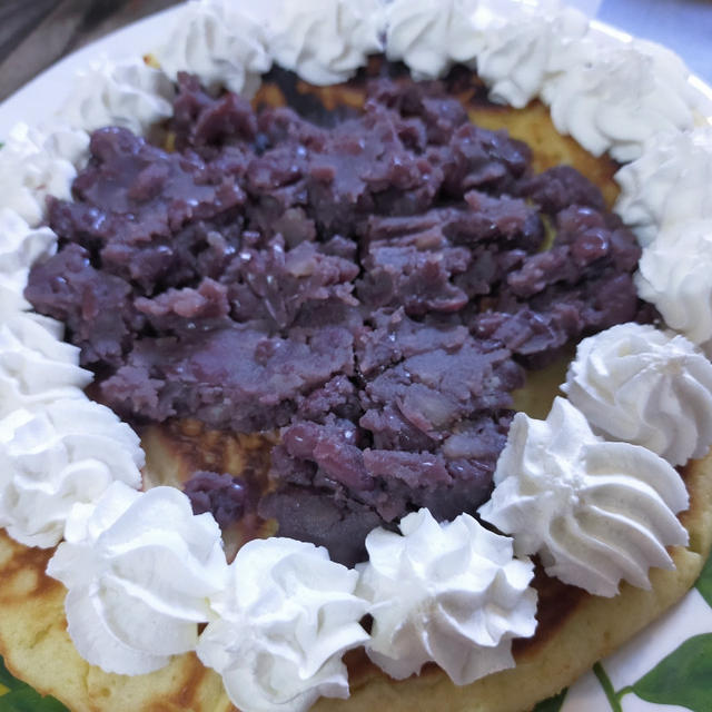 夫が作った小倉パンケーキ＼(^o^)／