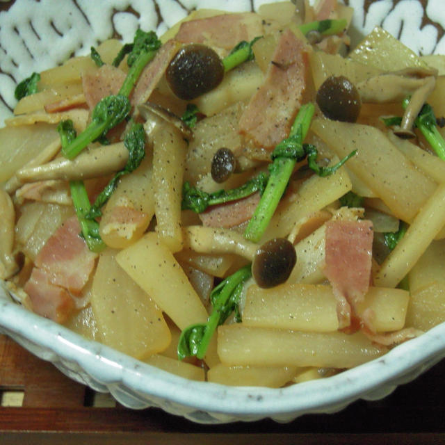 大根とベーコンの炒め煮