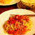 冷製パスタ＆スープにホットなチーズオムレツ