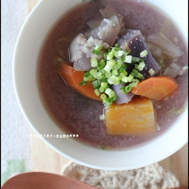 不気味豚汁・・・と、実験。