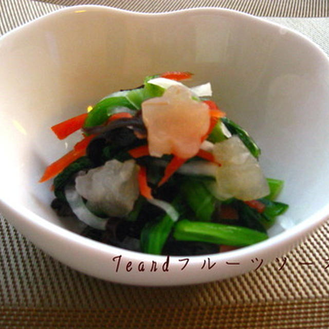 ｻﾗﾀﾞﾚｼﾋﾟ♪ たっぷり野菜の梨ソース和え