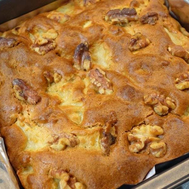 【簡単！レシピ】ホットケーキミックスで簡単！りんごとクルミのケーキ