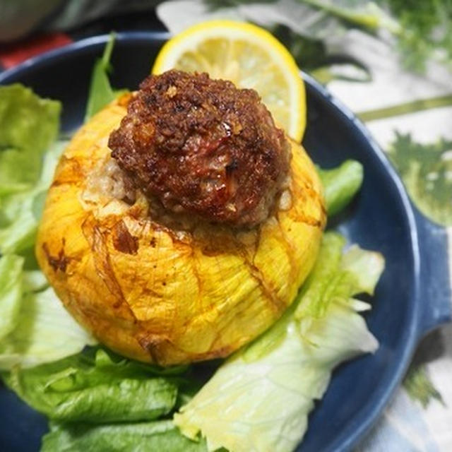 新玉ねぎの挽き肉のせ焼き＆丸ごとオーブン焼き♪１０円の出来事