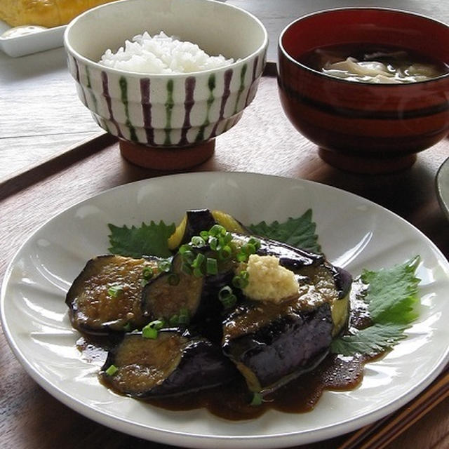 ストウブで、なすみそ定食 ～あのソースであっという間♪