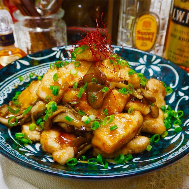 【レシピ】鶏むね肉と舞茸のガリバタチキン