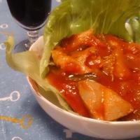 ある日の晩御飯。鶏と野菜のトマト煮＆なんちゃってナポリタン。