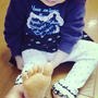 ２歳の記念に手形足形プレート♡ポーセラーツ♡