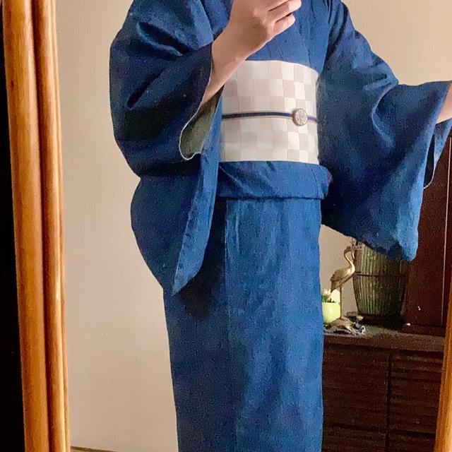 寝坊して20分で着たデニム着物