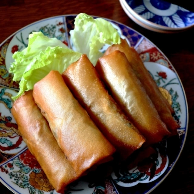 花椒・麻辣醤でピリッ・・ザーサイとゴーヤの春巻き♪