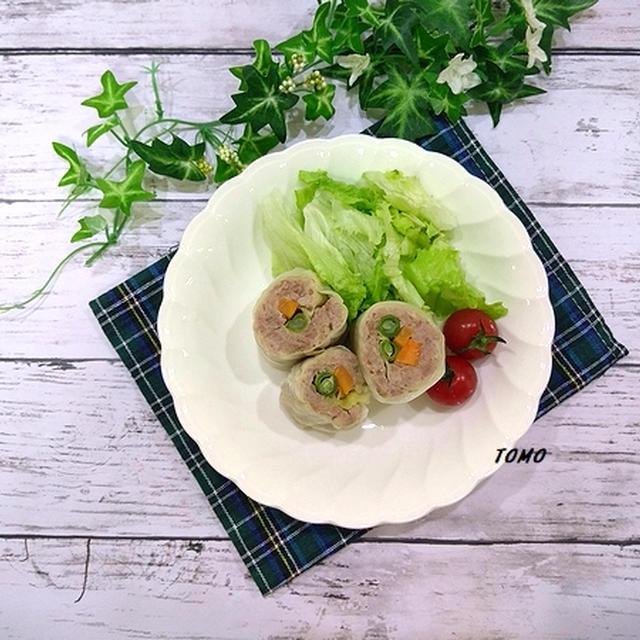 レンジで簡単♪レンジ　de　キャベツの和風ロール蒸し