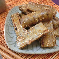焼いてからめるだけ☆　ごぼうの甘辛焼き
