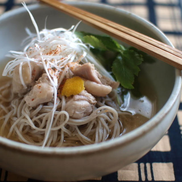 冷やし肉蕎麦。