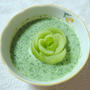 青梗菜（チンゲンサイ）のポタージュ～バラの花を添えて～