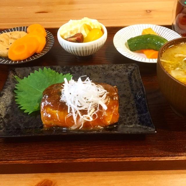 ★晩御飯★鯖味噌定食風！