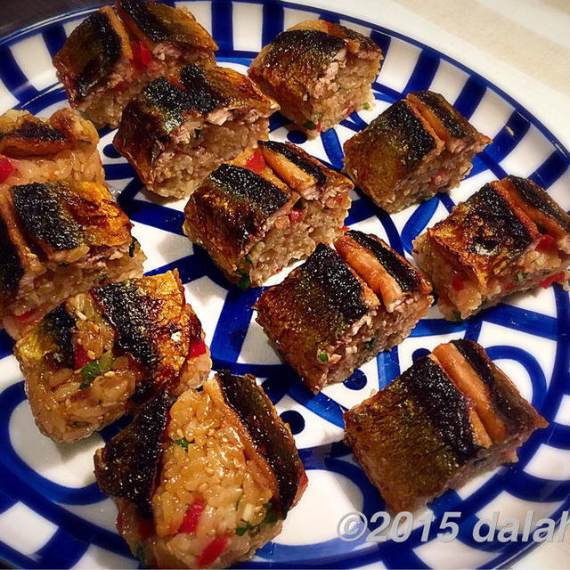 蒲焼き秋刀魚の香味寿司 カリカリ梅の食感が絶妙な秋を感じる棒寿司のレシピ