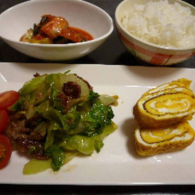 牛肉とレタスのオイスターソース炒め