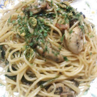 日清フーズ　マ・マーの早ゆでパスタで牡蠣と白菜のペペロンチーノ