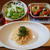 冷たい明太子パスタとポテトチーズ焼きの晩ごはん