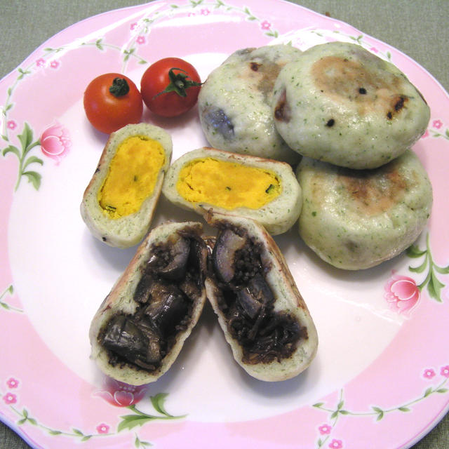 春らしく「しその皮」で！！なすとかぼちゃの信州お焼き