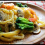 海老とブロッコリーのうどんカルボナーラ230kcal～とディズニーラーンドッ！