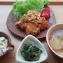 唐揚げ☆ネギソースかけ　と　和太鼓バチ袋