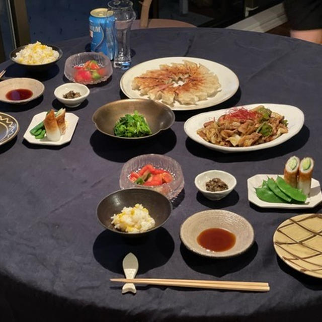 夏バテ…だんなさまが用意してくれた餃子とかの夜ごはん