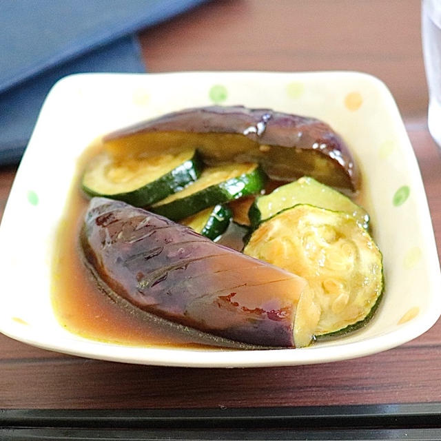 ズッキーニと茄子の煮浸し＆めっちゃオススメやなって思ったお菓子