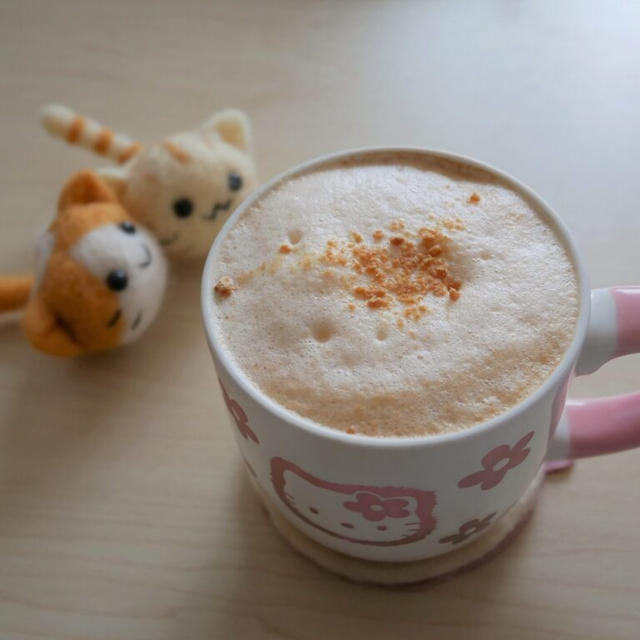 〈きなこカプチーノ〉：ダイソー「カプチーノミキサー」で作るアレンジレシピ♪