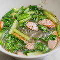 小松菜とウインナーの春雨スープのレシピ