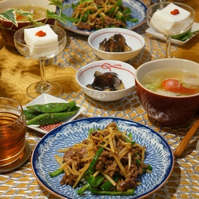 チンジャオロースの晩ごはん