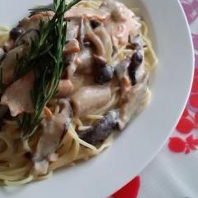 秋な食材で豆豆パスタ