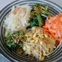 ナムルレシピ／若ごぼうの混ぜご飯にかき揚げ／茎ワカメの佃煮