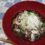 冷やし干物蕎麦★柚子こしょうネギのっけ