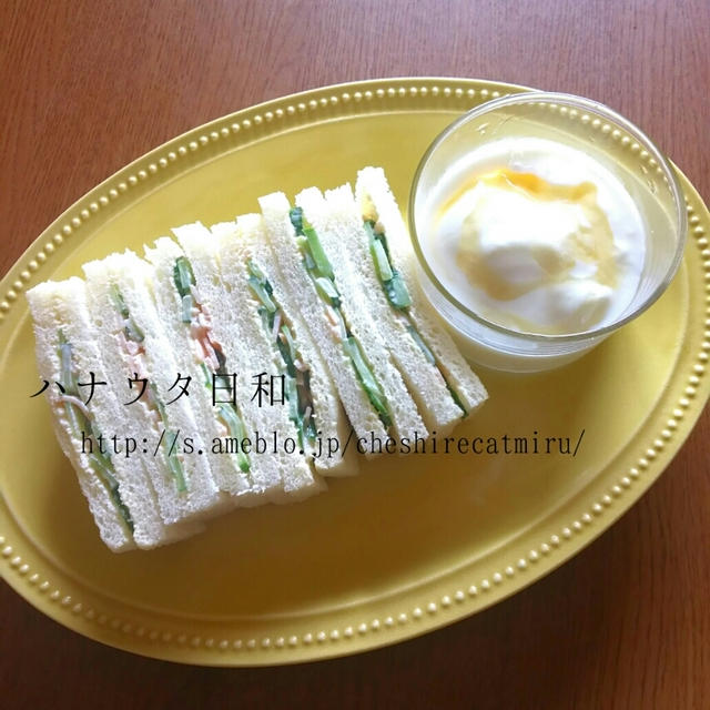 コンビニ風 ハムときゅうりのサンドイッチ