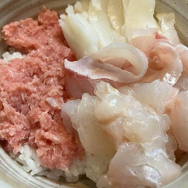 やけくそ紅白海鮮丼と、その食べ方