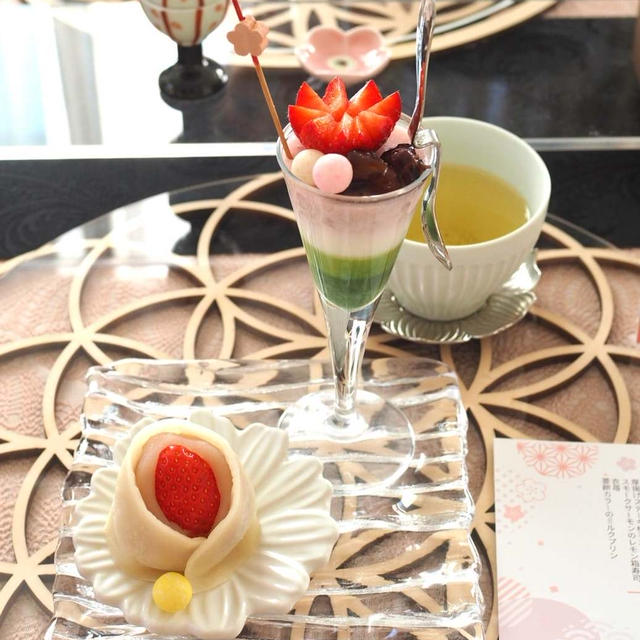 雛祭りレッスンデザート「雛苺」と「菱餅カラーの練乳ミルクプリン」