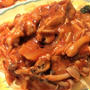 ＜鶏肉ときのこのトマト煮スパゲッティー＞