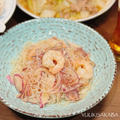 彩り◎！さっぱりして食が進む♪エスニック風の、春雨とエビサラダ！