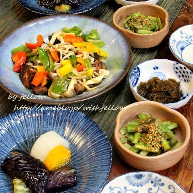 ◆揚げカンパチの甘酢野菜掛けでおうちごはん♪～ゆるやか糖質制限中♪