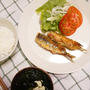 『晩ごはん』イワシと梅のおかずと離乳食