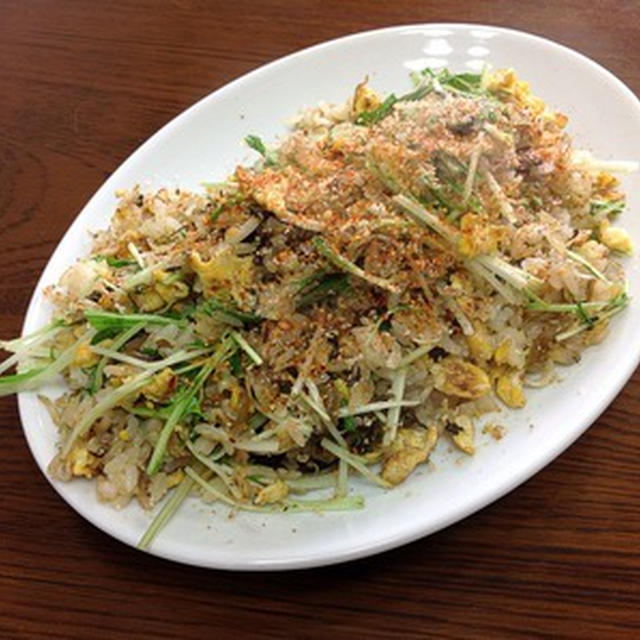 塩加減に失敗「水菜入りじゃこ高菜チャーハン」