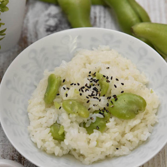栄養満点！そら豆ごはん｜日本の米づくり百選の地！宮崎県えびの市産「えびのひのひかり」
