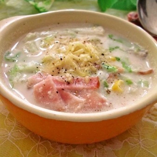 白菜と豆乳のスープ