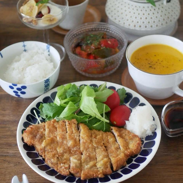 ビーフカツとレンジでラタトゥイユ